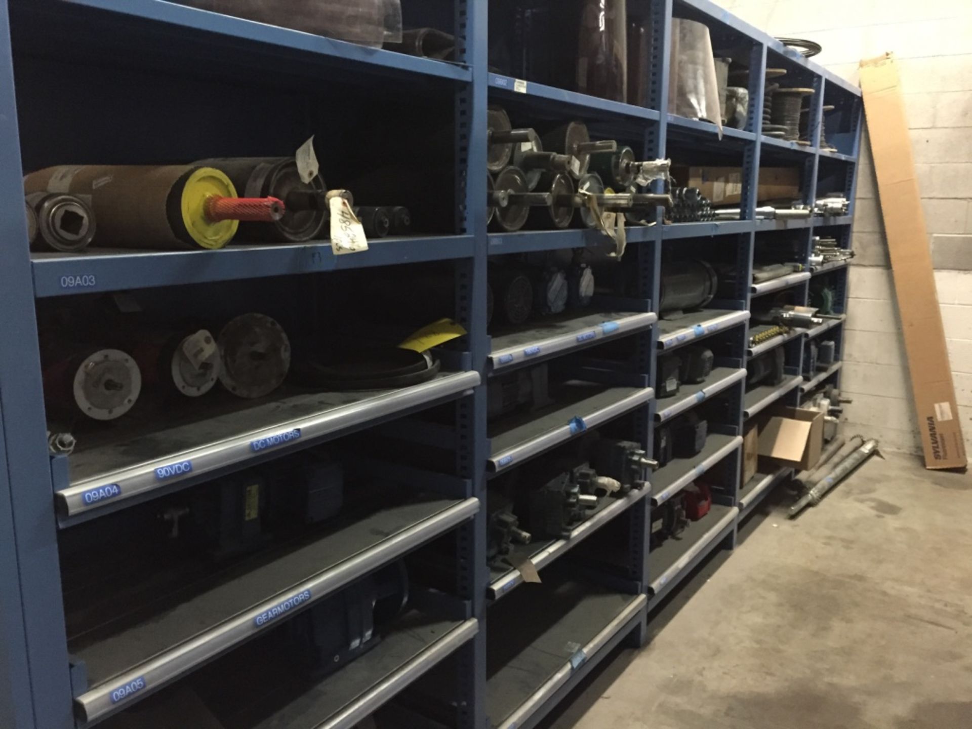 Lot of replacement Gearboxes and rollers for conveyors Shelf not included - Rigging Fee $100, If Cra