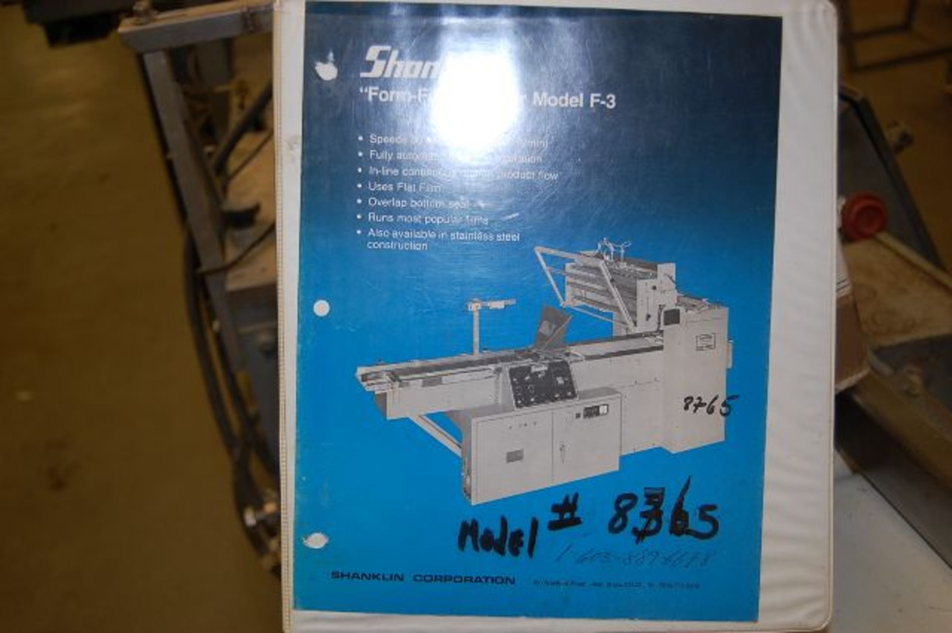 Shanklin Model #F3 Form-Fill Wrapper, 230 Volt, Serial #F8705 - Image 2 of 2