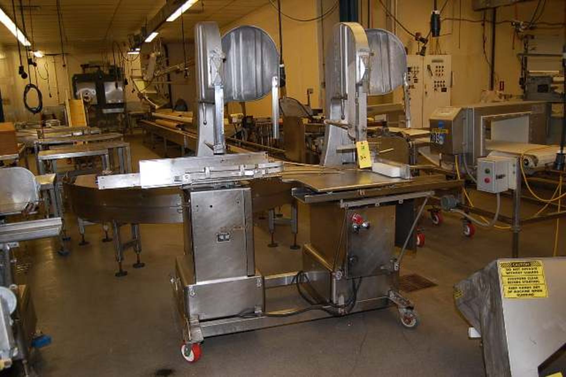 (2) Butcher Boy Model #B16-F Stainless Steel Saws Mounted on SS Frame, 4-Caster Base, Each Saw 2 - Image 2 of 2