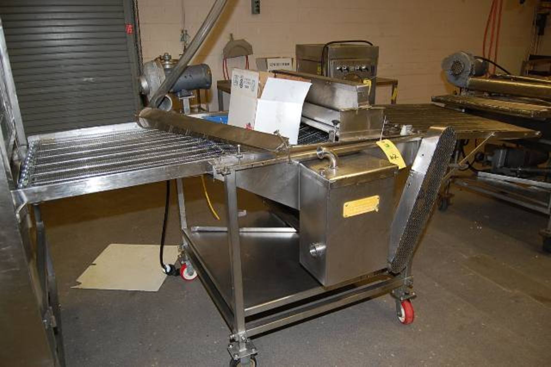 Motorized SS Wire Belt Conveyor, 230/460 Volt, 34 in. Wide x 108 in. Length, SS Frame, 4-Wheel Base