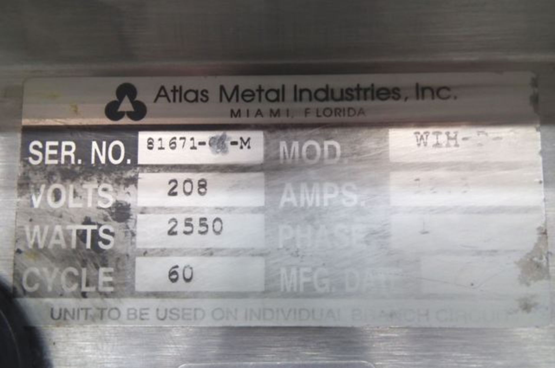 Atlas Metal WIH-D-3 Drop In Steam Table  - RIGGING AND HANDLING FEES: $110 - Image 3 of 4