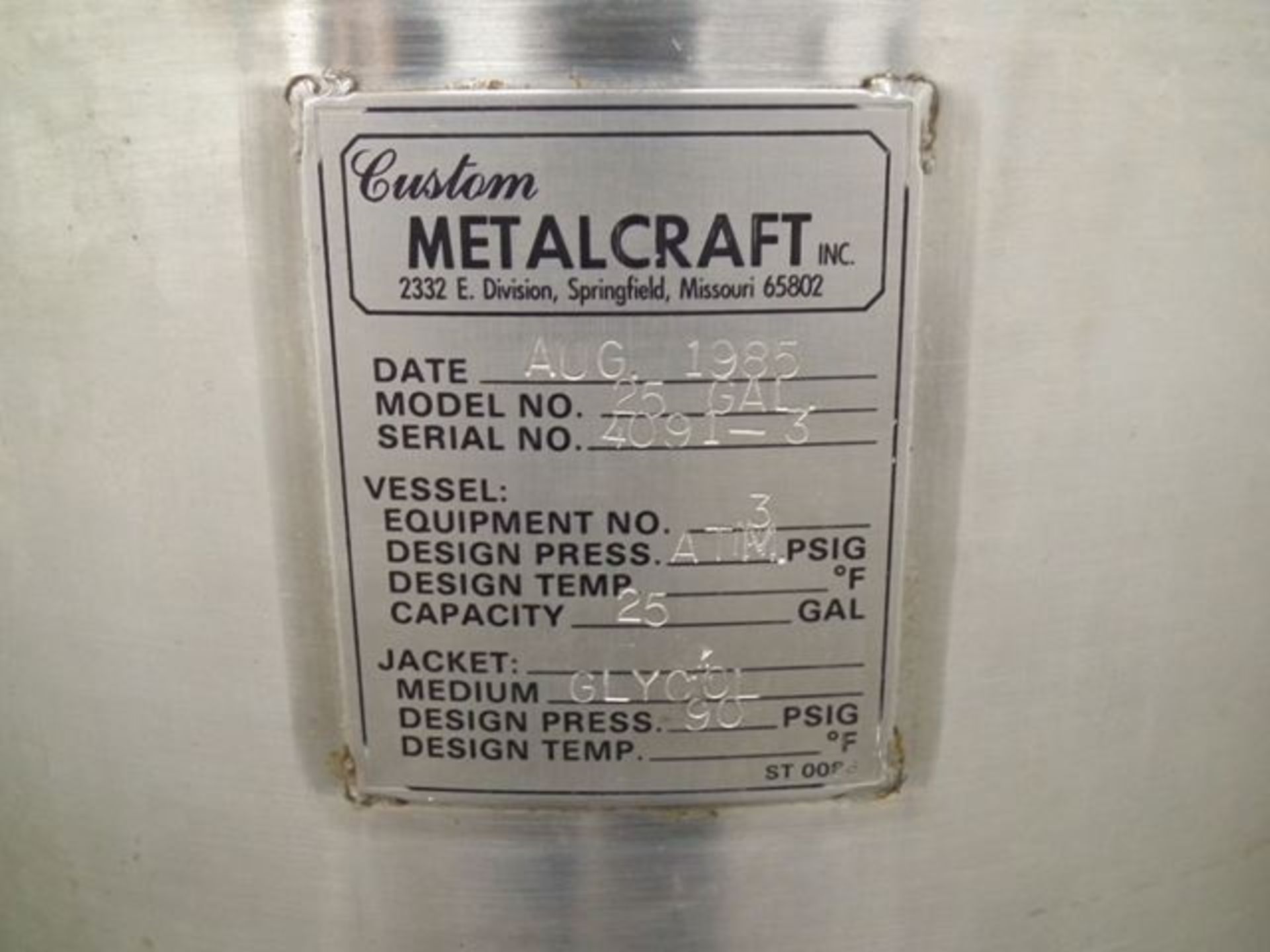 Metalcraft 3 Jacketed 25 Gallon Brew Tank System  - RIGGING AND HANDLING FEES: $120 - Image 2 of 6