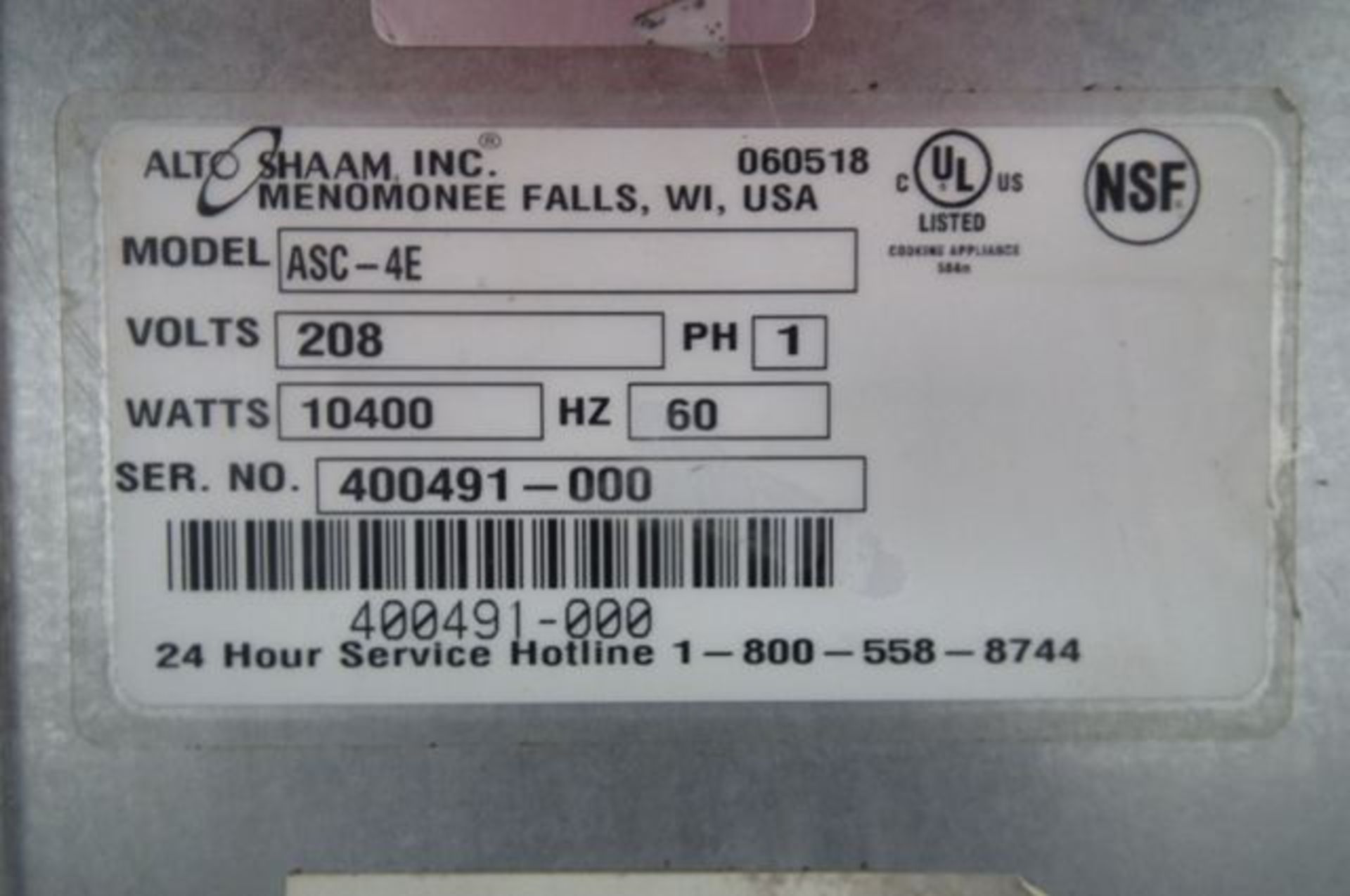 Alto Shaam Electric Commercial Oven  - RIGGING AND HANDLING FEES: $110 - Image 3 of 4