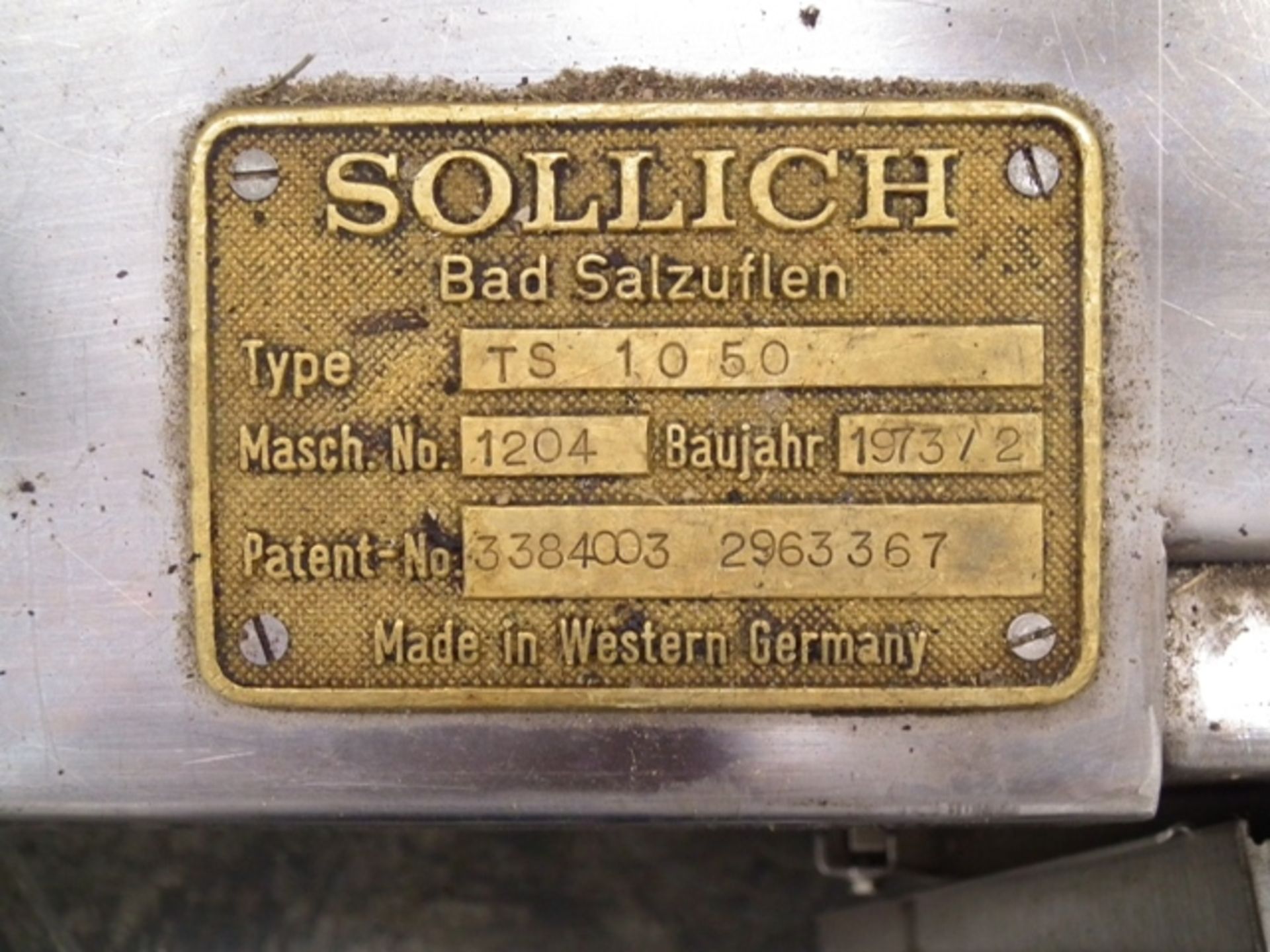 Sollich Bottom Enrober TS1050  - RIGGING AND HANDLING FEES: $290 - Image 2 of 6