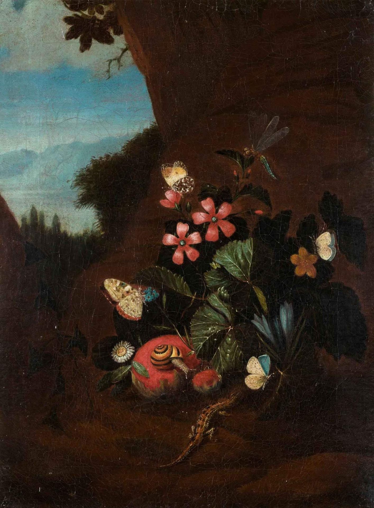 Hamilton, Karl Wilhelm de 
(Brüssel 16681754 Augsburg)
zugeschrieben
Stilleben mit Schmetterlingen,