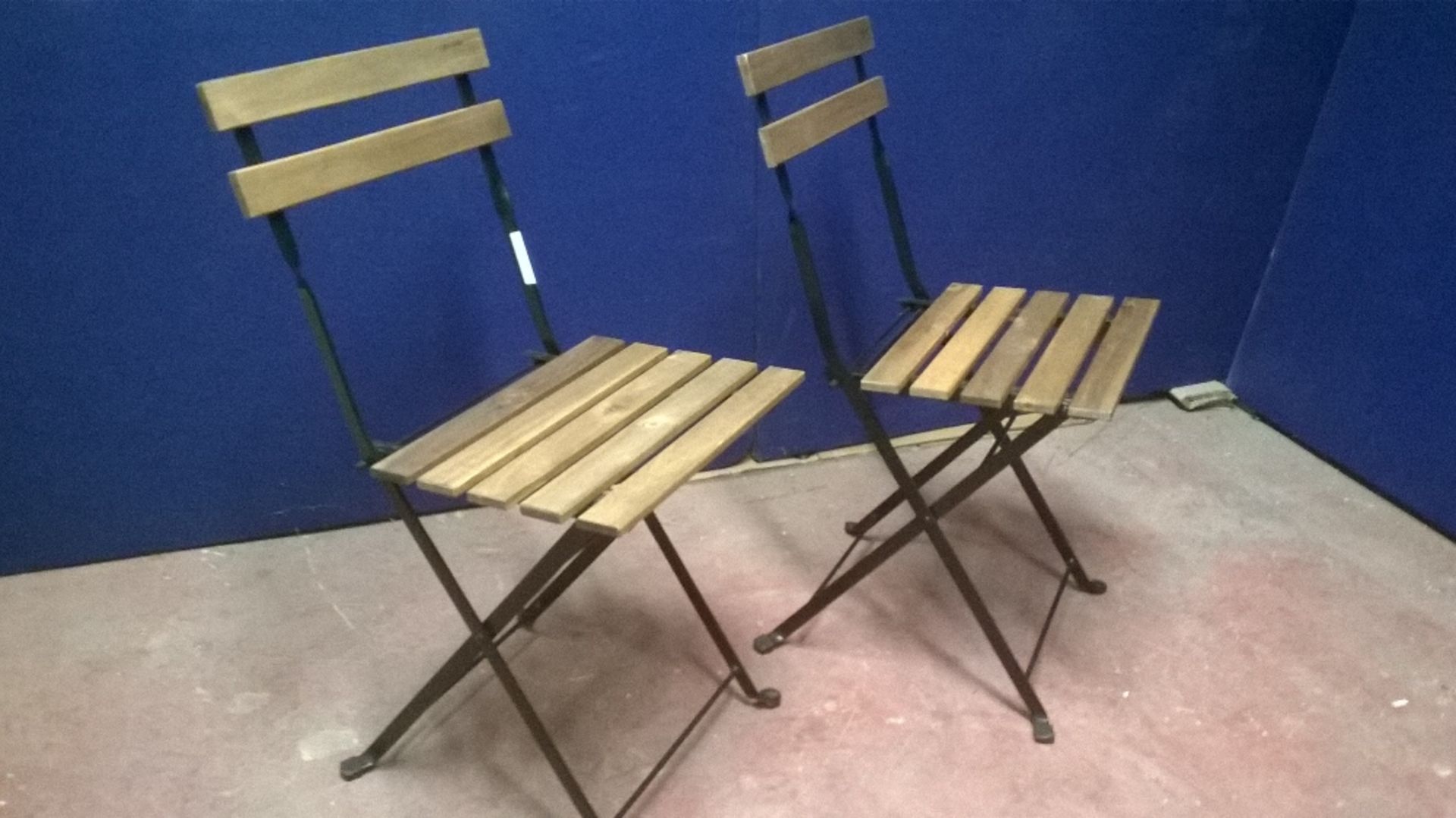 (2) Ikea Metal Framed Wooden Folding Garden Chairs - Image 3 of 7