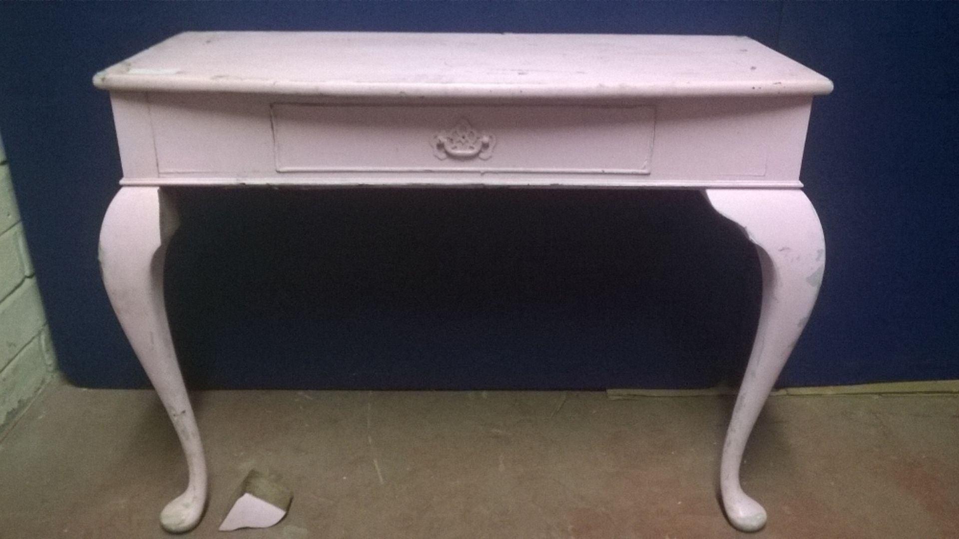 Shabby Chic Painted Wooden Salon Styling Station / Console Table with Single Drawer