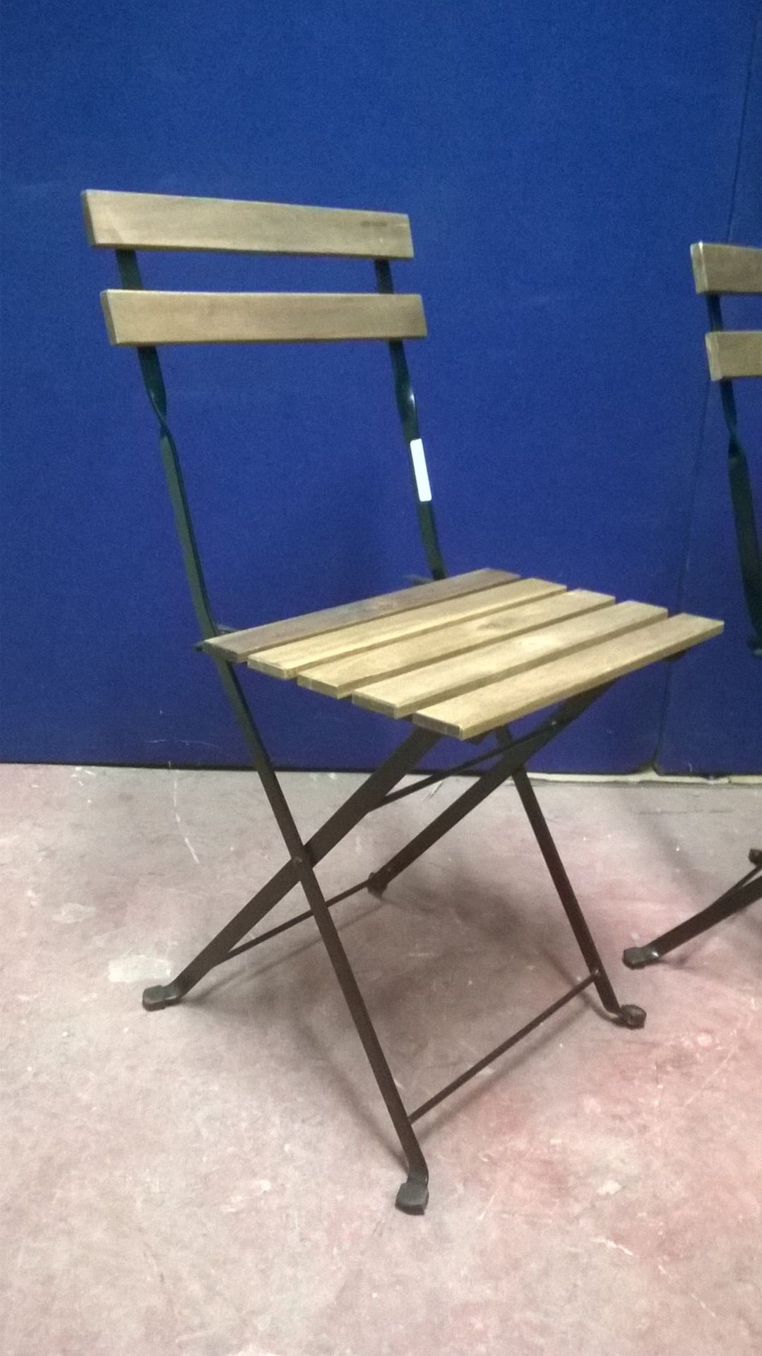 (2) Ikea Metal Framed Wooden Folding Garden Chairs - Image 4 of 7