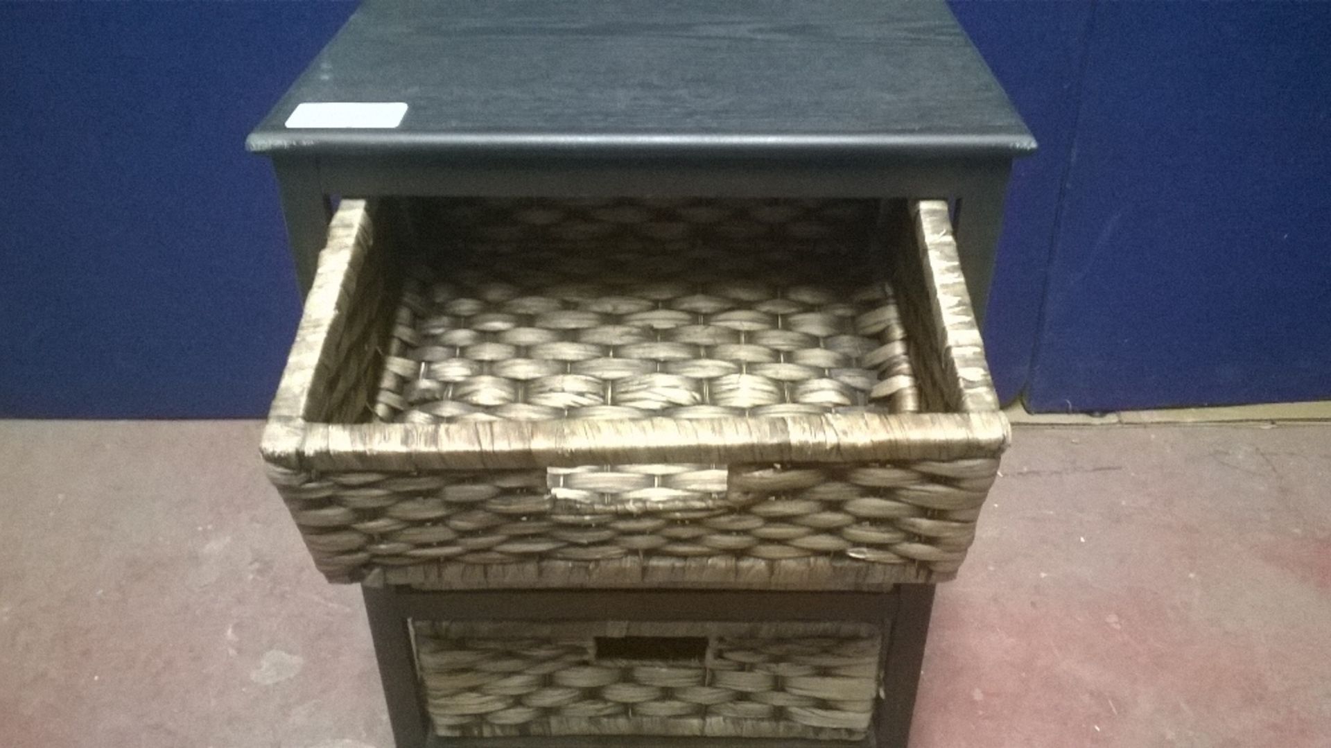 Wooden Storage Unit with 3 Wicker Drawers - Image 2 of 5