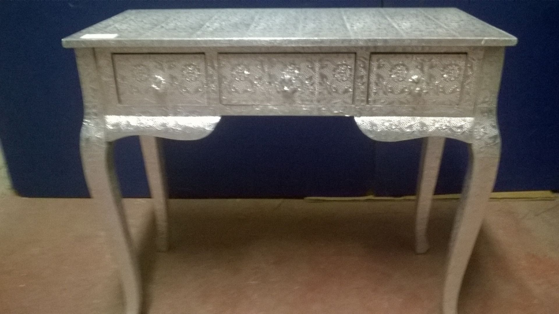 Metal Effect Wooden 3 Drawer Console Table - Image 6 of 6