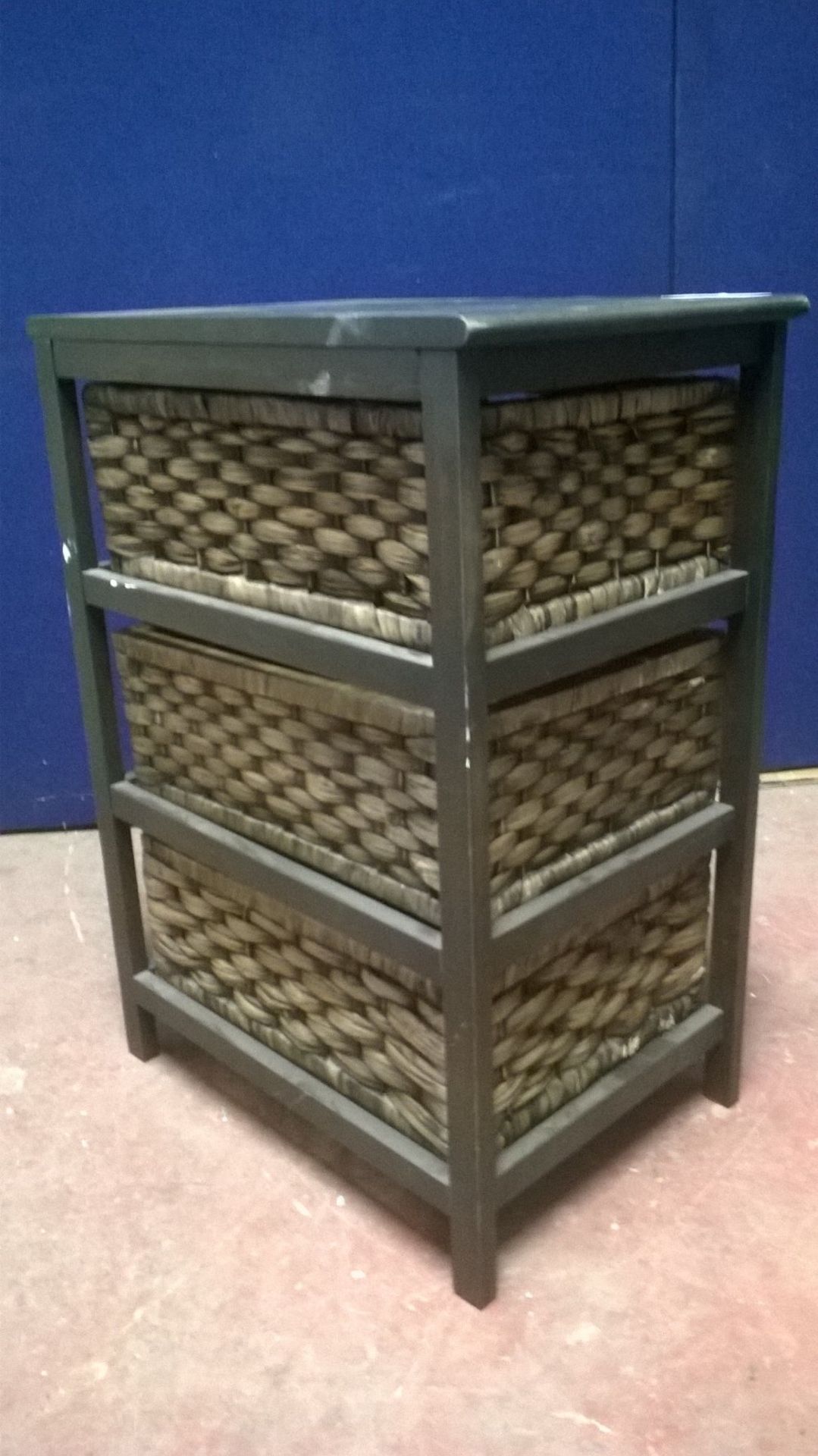 Wooden Storage Unit with 3 Wicker Drawers - Image 4 of 5