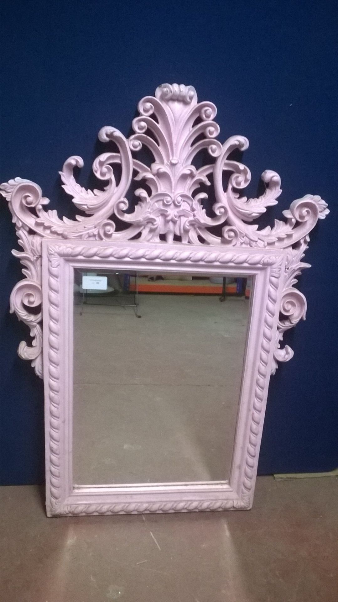 Shabby Chic Pink Wooden Rectangular Mirror