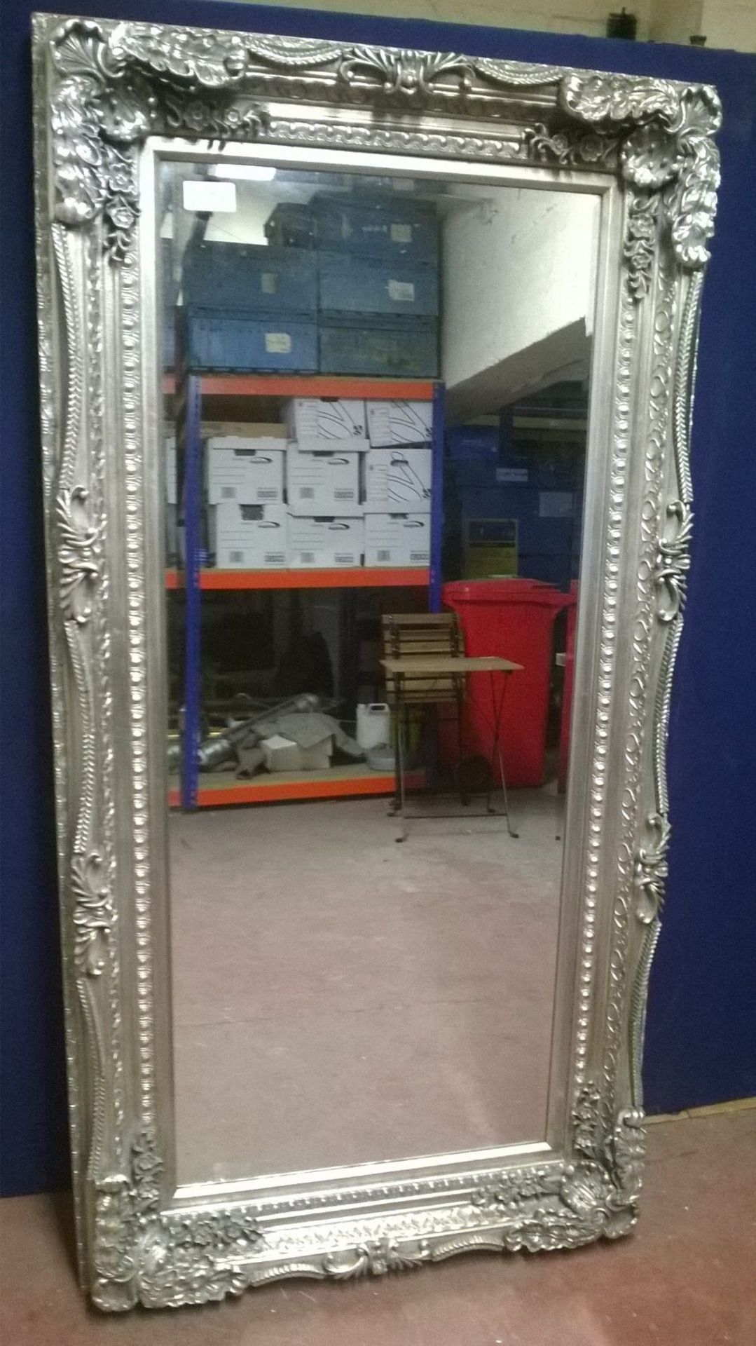 Silver Painted Wooden Full Length Mirror - Image 2 of 6