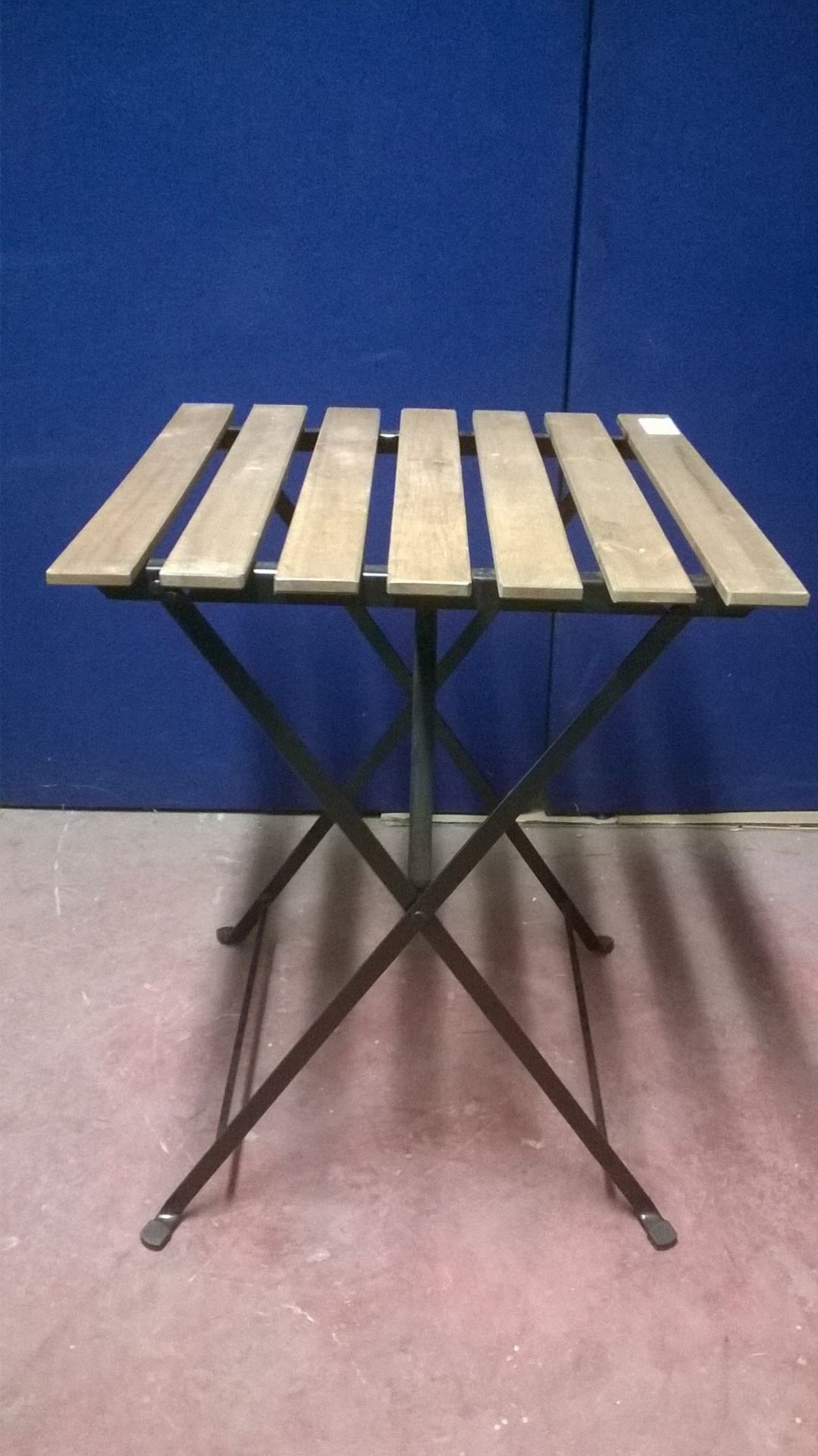 Ikea Metal Framed Wooden Top Garden Table - Image 4 of 4