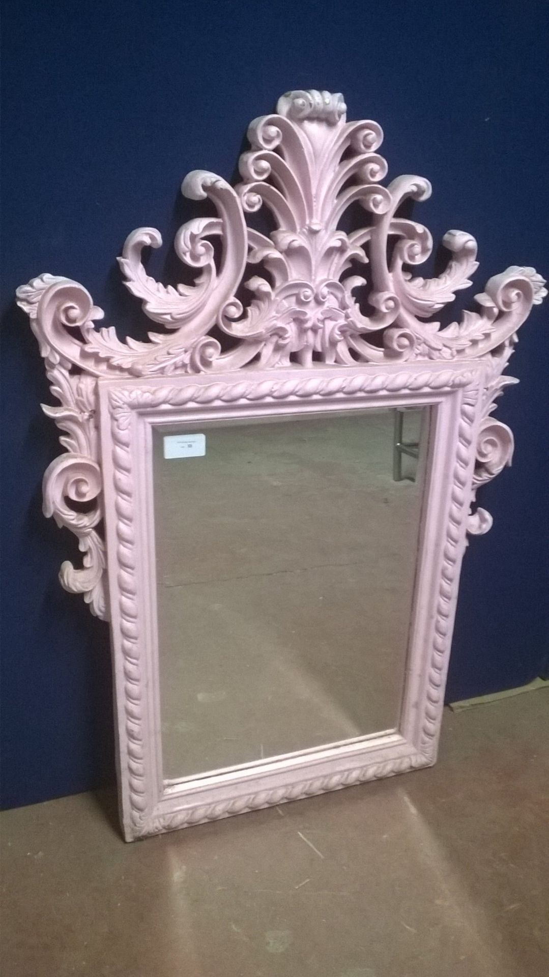 Shabby Chic Pink Wooden Rectangular Mirror - Image 2 of 4