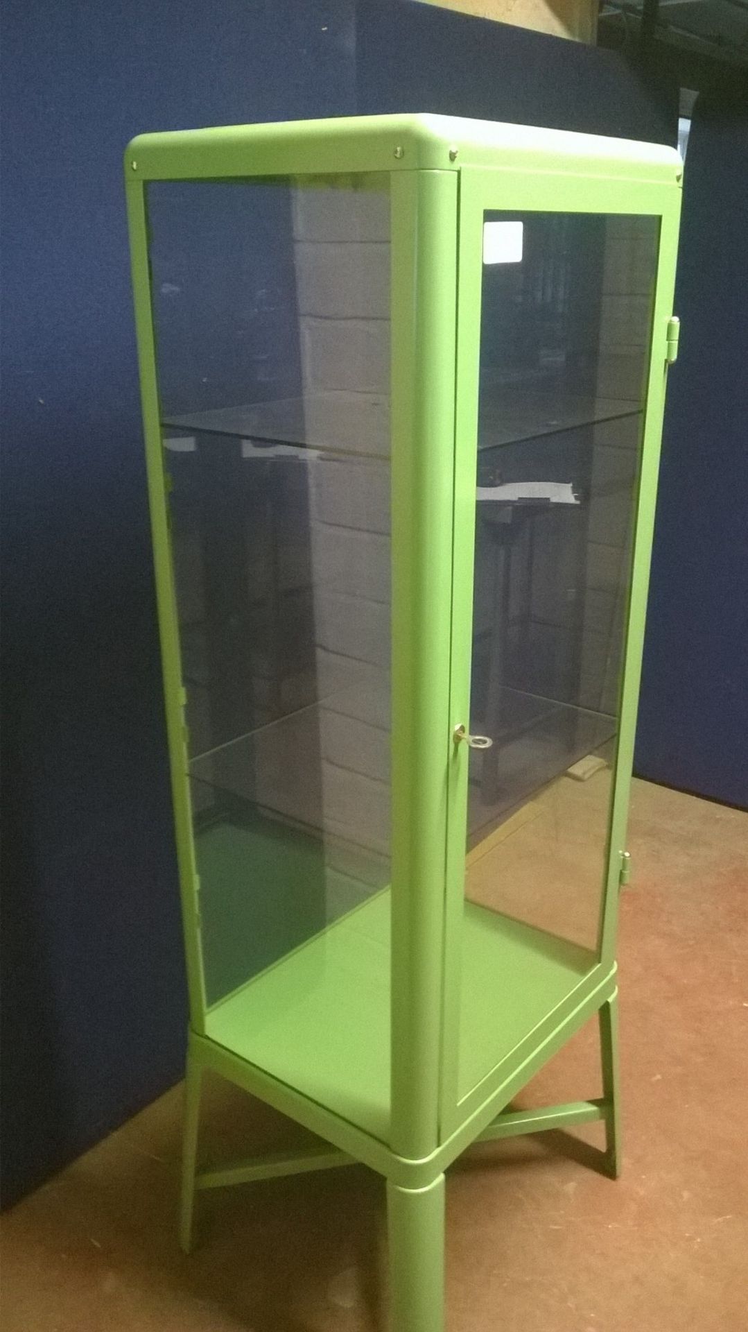 Ikea Metal Framed 'Fabrikor' Lockable Glass Display Cabinet - Image 5 of 6