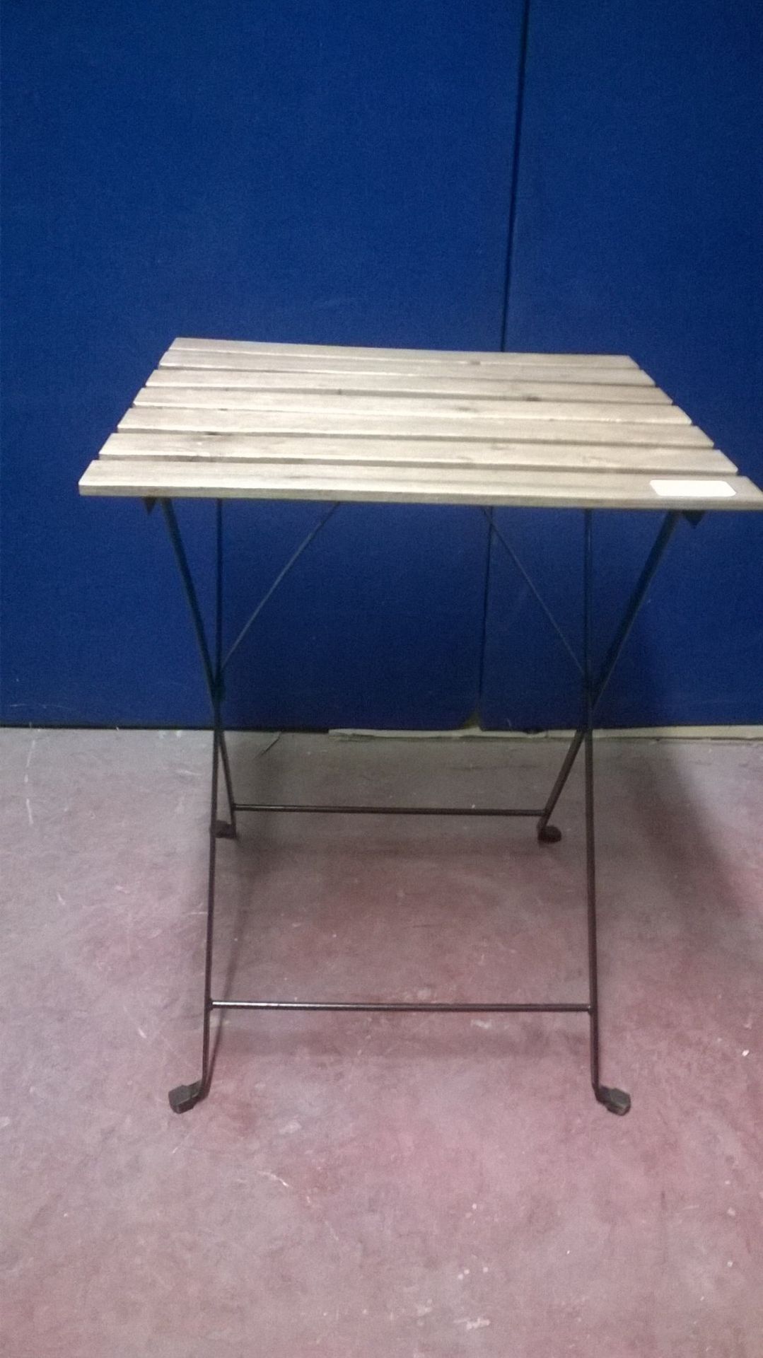 Ikea Metal Framed Wooden Top Garden Table - Image 2 of 4