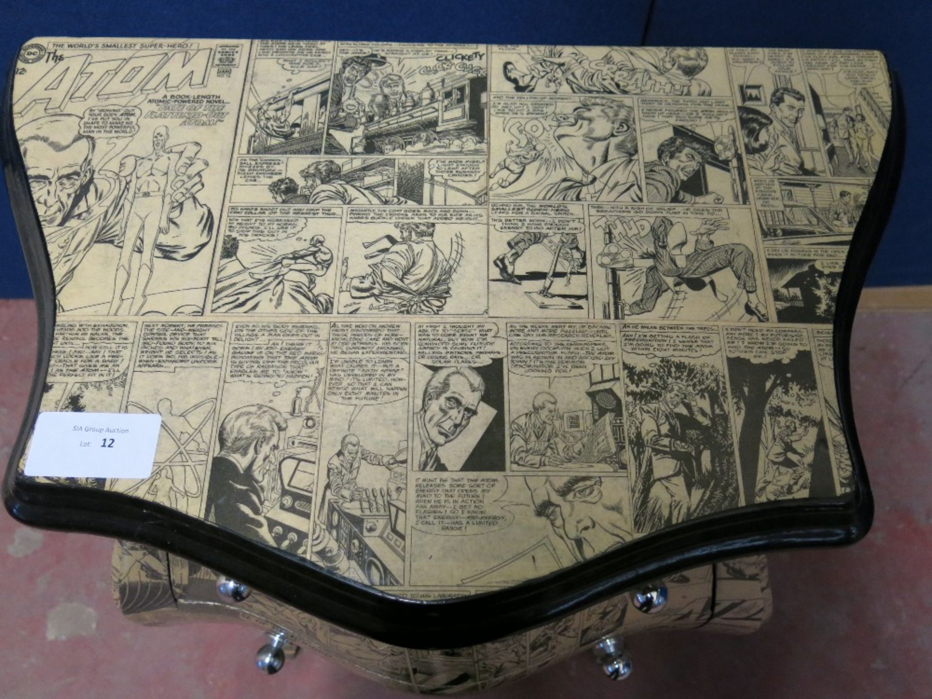 Vintage Decoupage Comic Strip Bombe Style Drawer Unit - Image 7 of 13