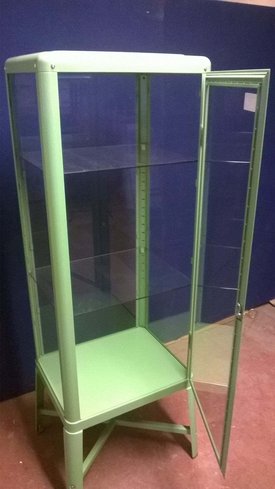 Ikea Metal Framed 'Fabrikor' Lockable Glass Display Cabinet - Image 4 of 6