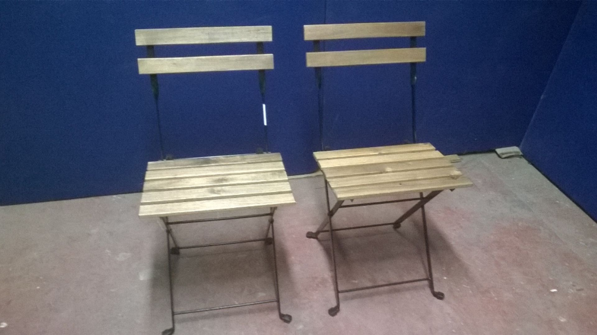 (2) Ikea Metal Framed Wooden Folding Garden Chairs - Image 2 of 7