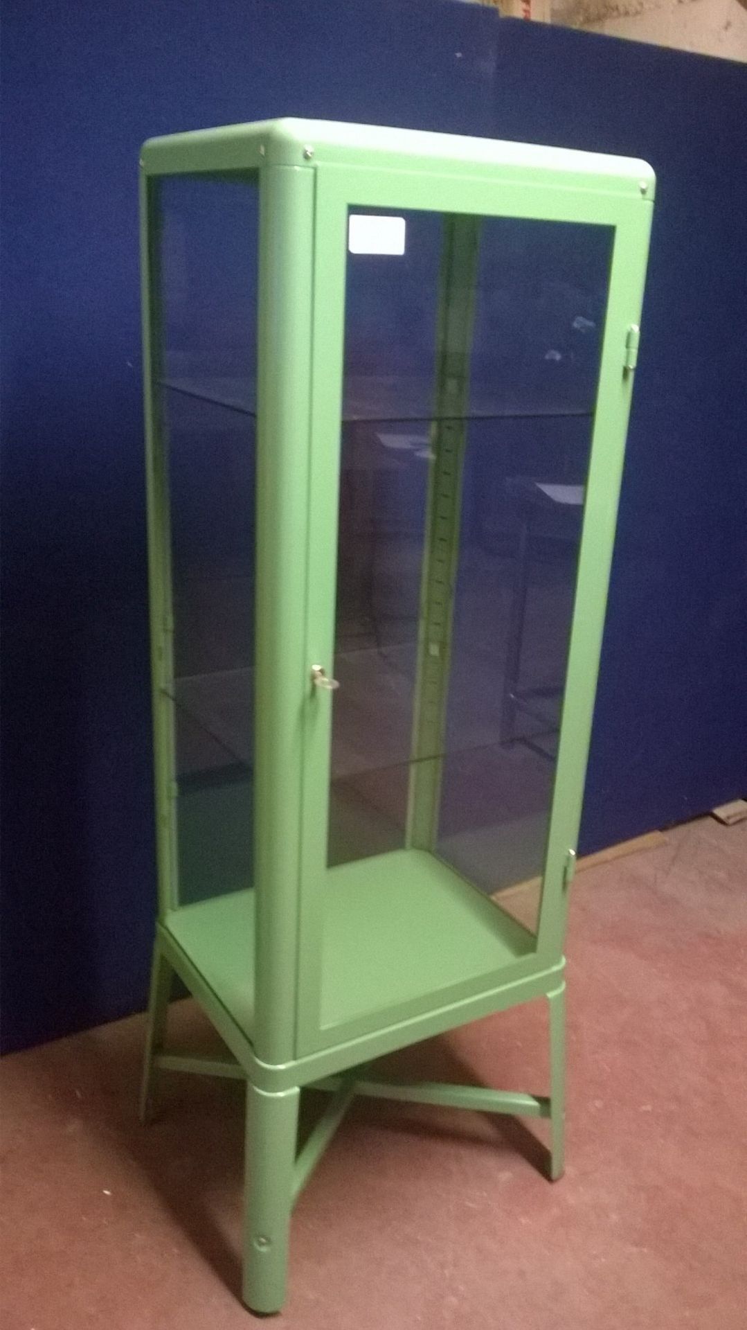 Ikea Metal Framed 'Fabrikor' Lockable Glass Display Cabinet - Image 2 of 6