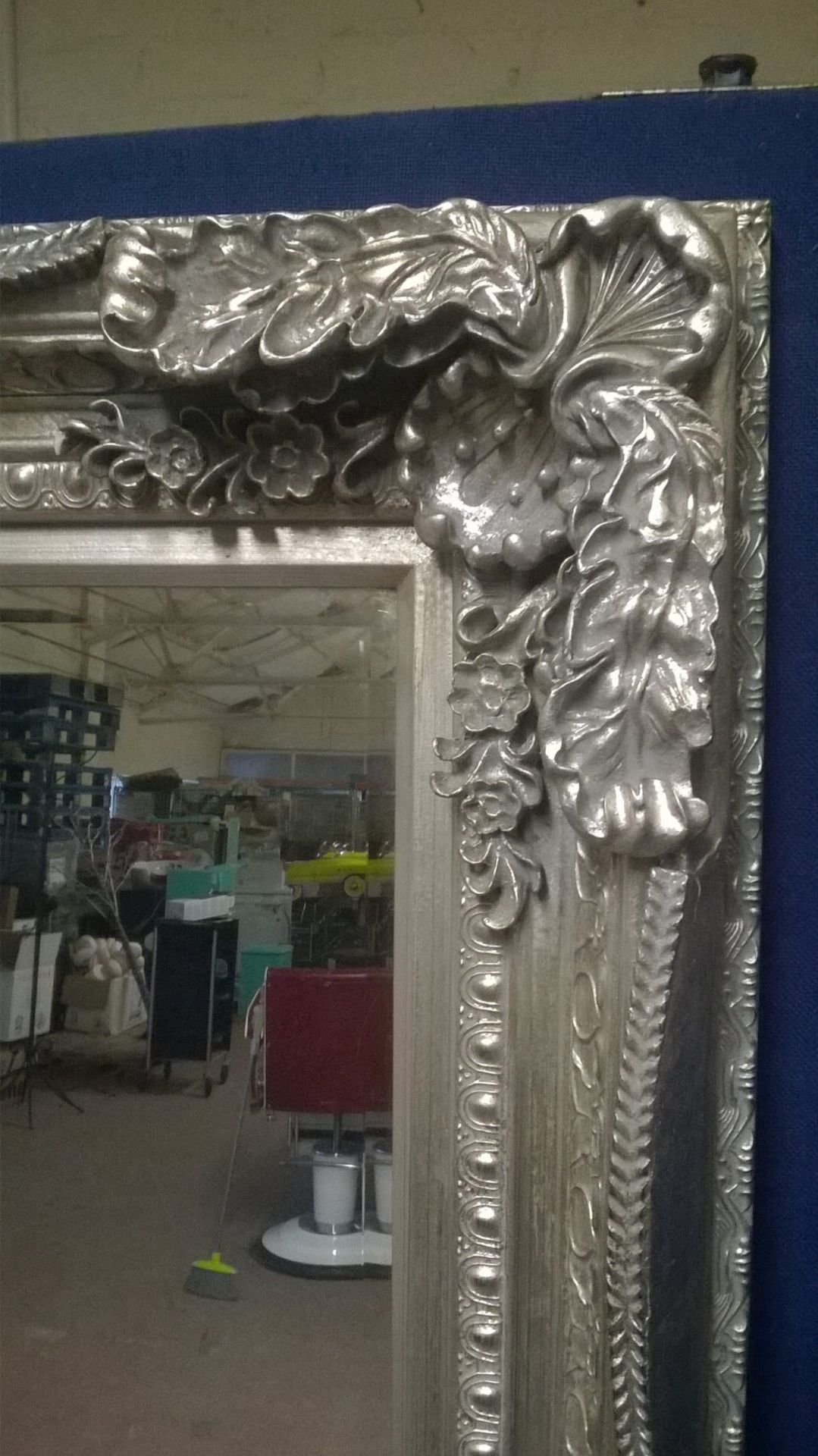 Silver Painted Wooden Full Length Mirror - Image 4 of 6
