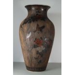 Große Vase, besch. Edo-Zeit  H. 49 cm. Bauchige Porzellanvase in Jiki-Shippo (Cloisonné auf