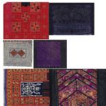 Six textile fragments  Traditional silk embroidery of the Miao people from south-west China and