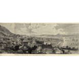 Holzstich um 1870, Hong-Kong  29 x 54 cm. Anonymer Holzstich aus einer Zeitung nach einer Fotografie