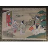 Rollbild, Miyagawa Choshun 1683-1753  Bild 71 X 45,5 cm,  Rollbild 150 x 85,5 cm. Deckende Farben