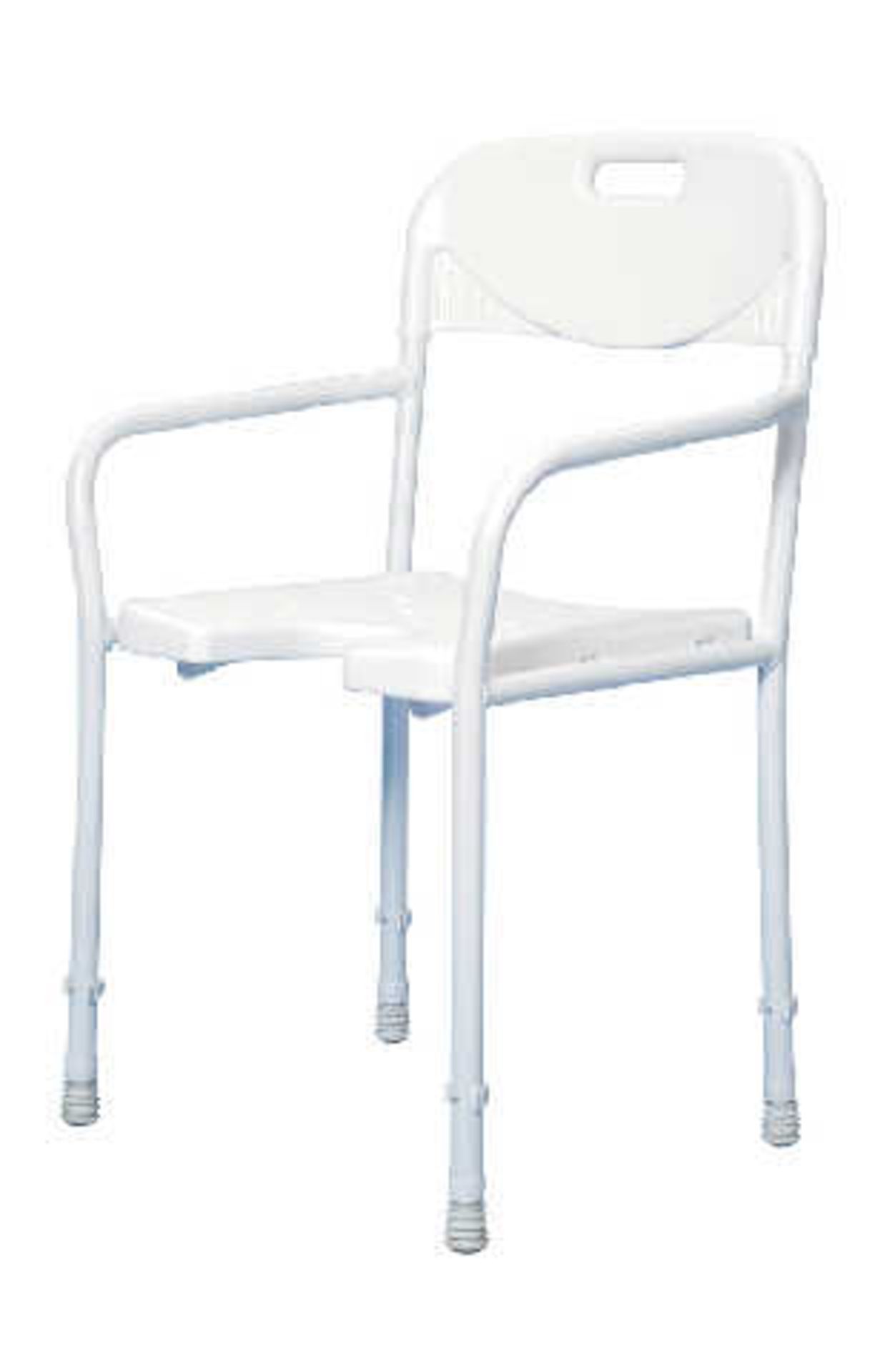 5 X BRAND NEW SHOWER CHAIRS LIGHTWEIGHT WITH CUTOUT