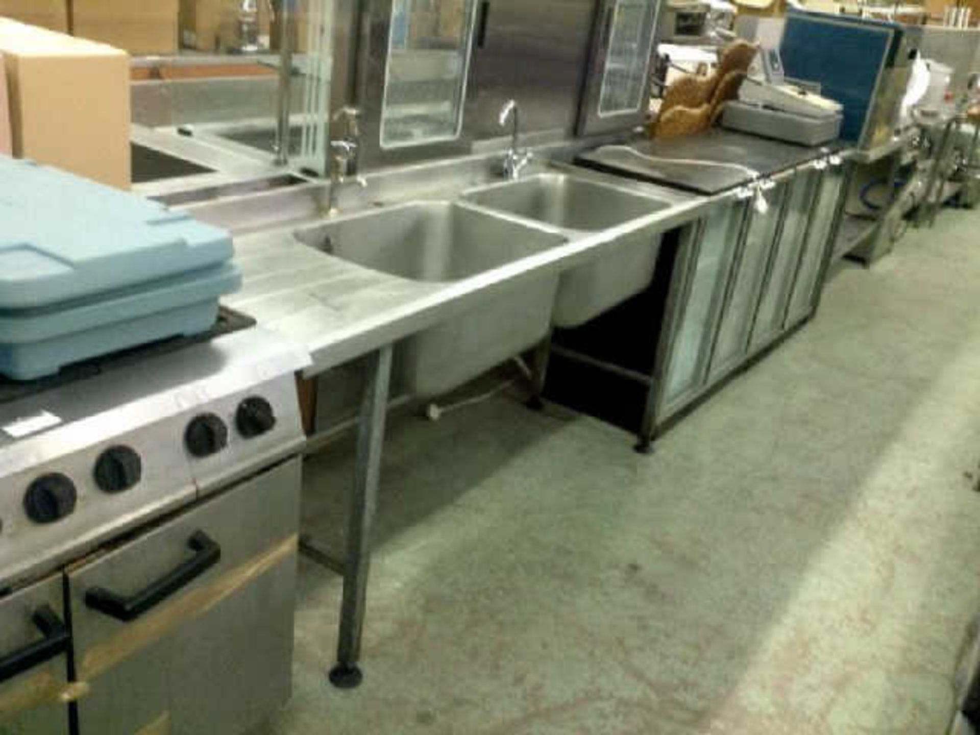 STAINLESS STEEL DOUBLE SINK UNIT