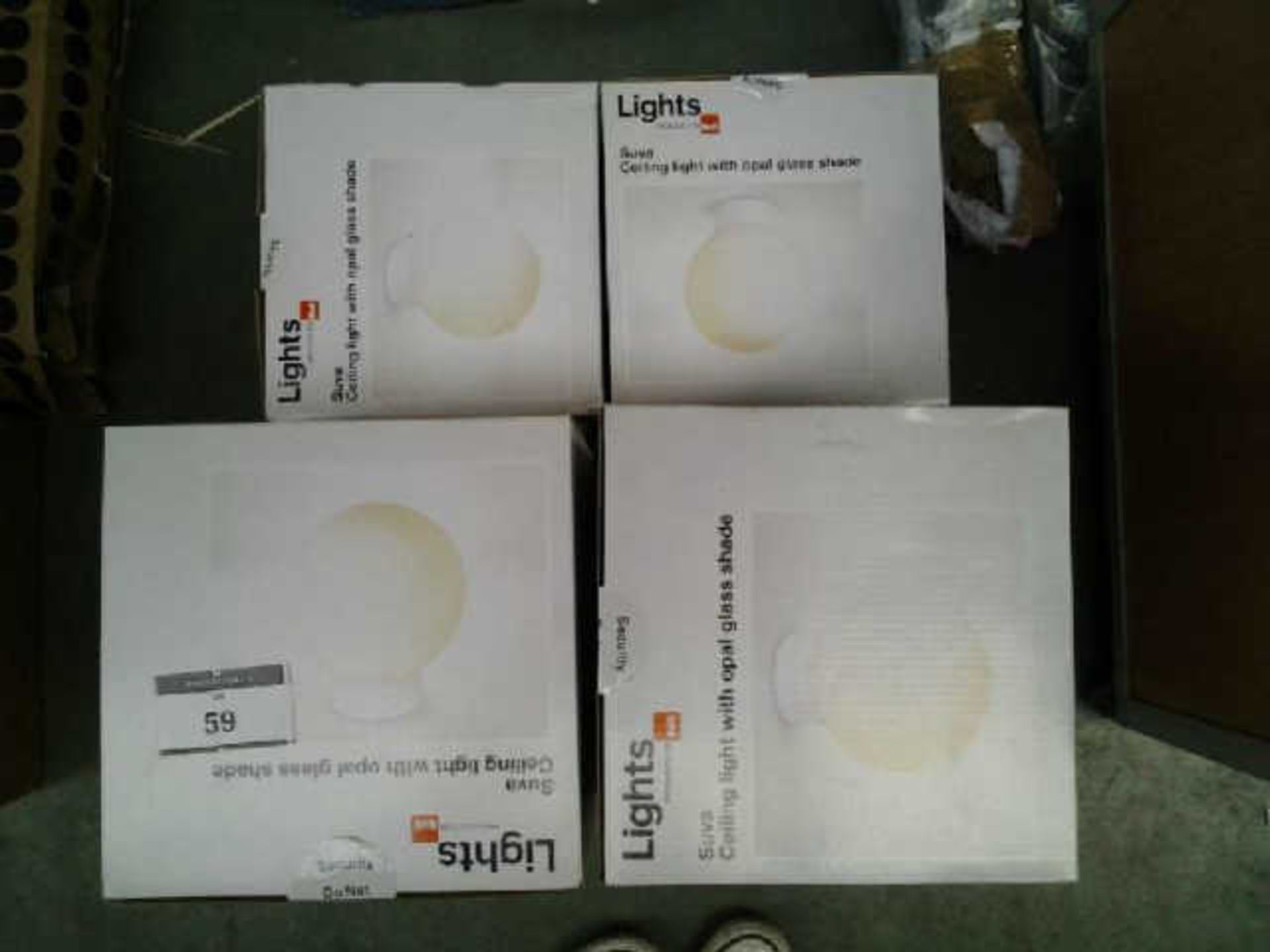 6 SUVA CEILING LIGHTS WITH OPAL GLASS SHADES RRP £36 - Image 2 of 5