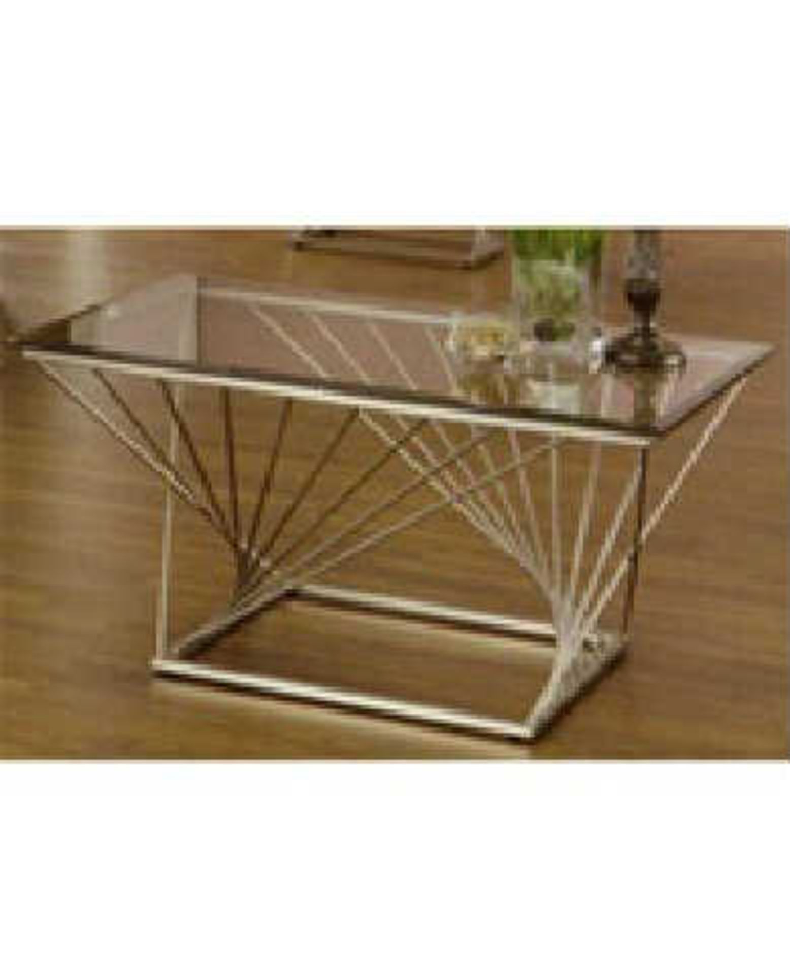 BRAND NEW BOXED DESIGNER BLOSSOM CLEAR GLASS CRYSTAL COFFEE TABLE RRP £99.95 (2 BOXES)