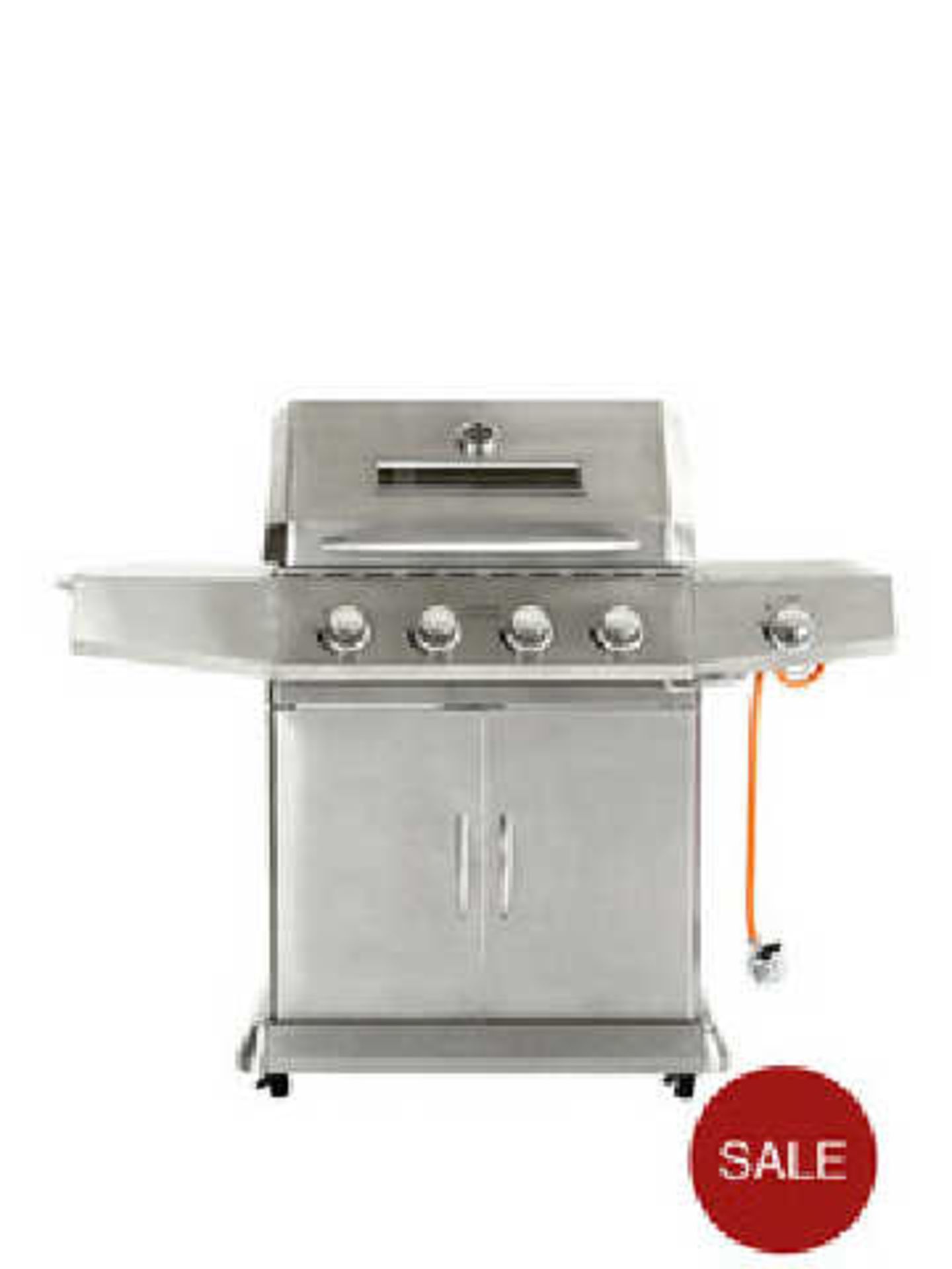 BOXED STAINLESS STEEL 4 BURNER GAS BBQ RRP £299