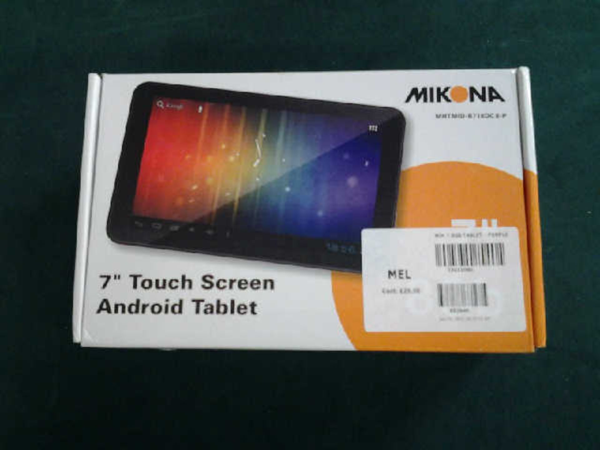 2 BOXED MIKONA 7" 8GB TOUCH-SCREEN ANDROID TABLETS.