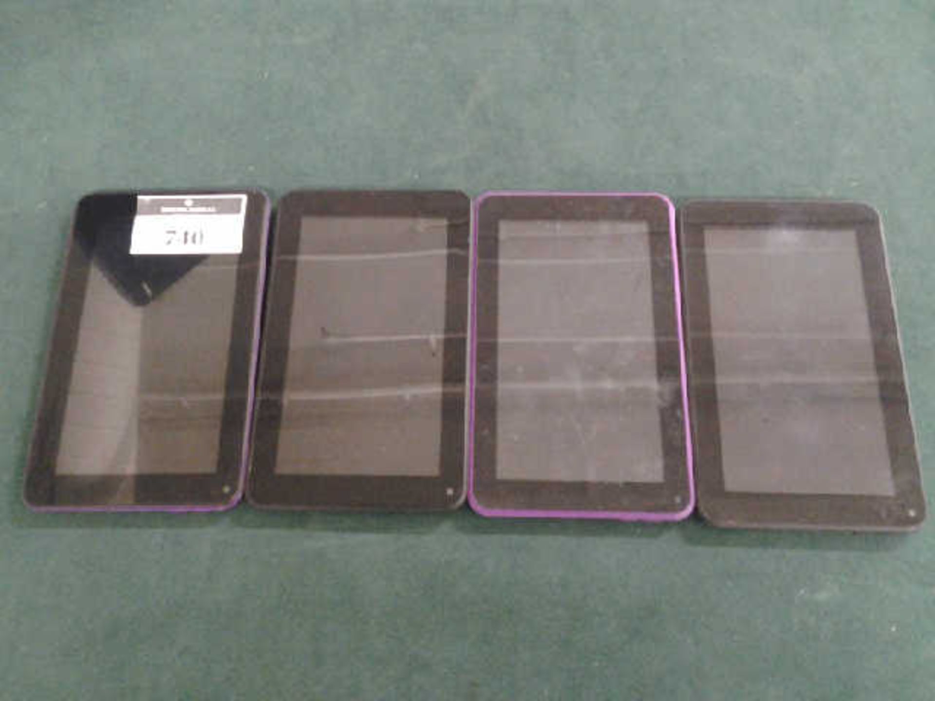 4 UNBOXED MIKONA 7" 8GB TOUCH-SCREEN ANDROID TABLETS.
