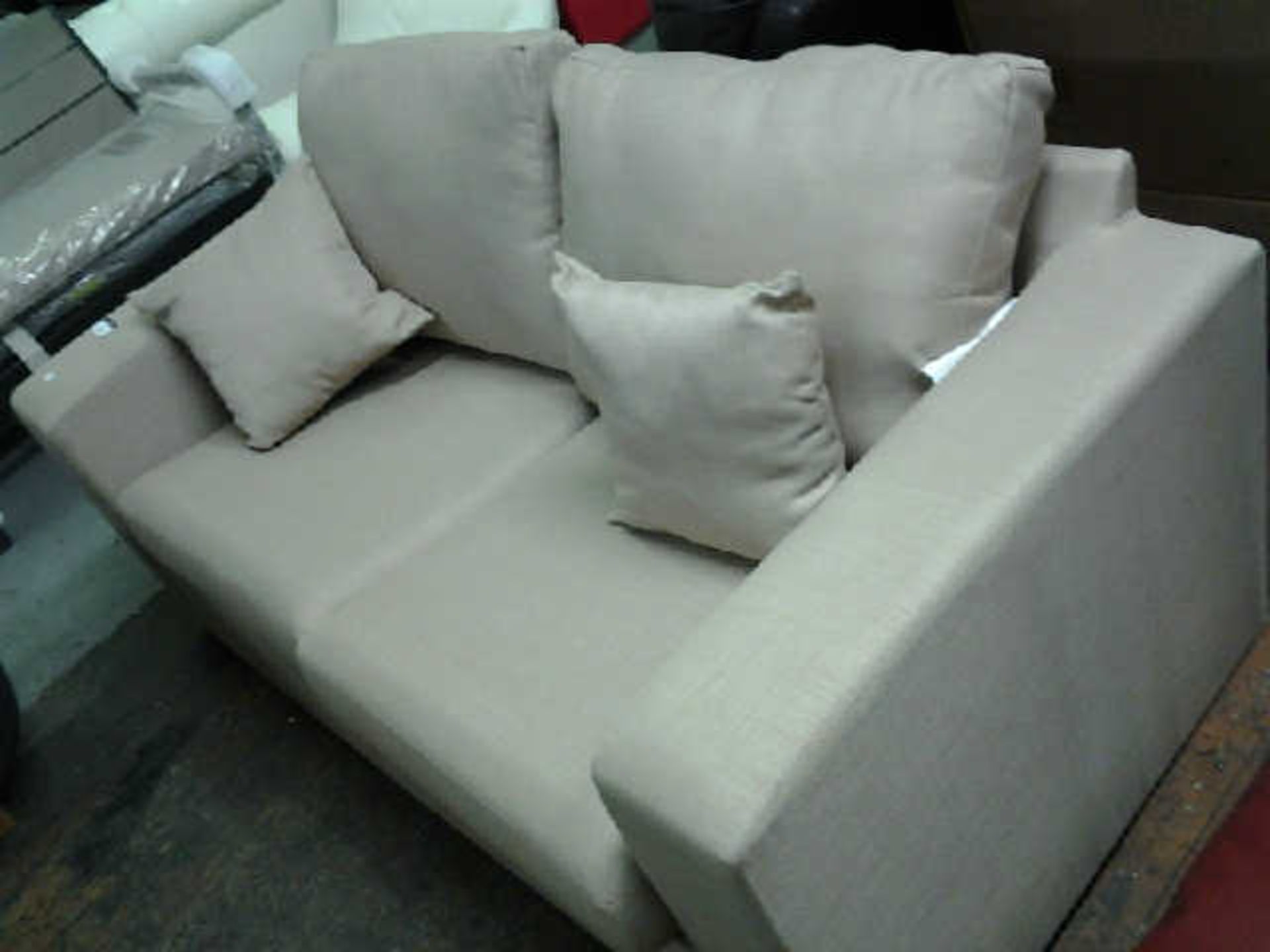 MAISON LINEN FABRIC 2 SEATER METAL ACTION SOFA BED - Image 2 of 2