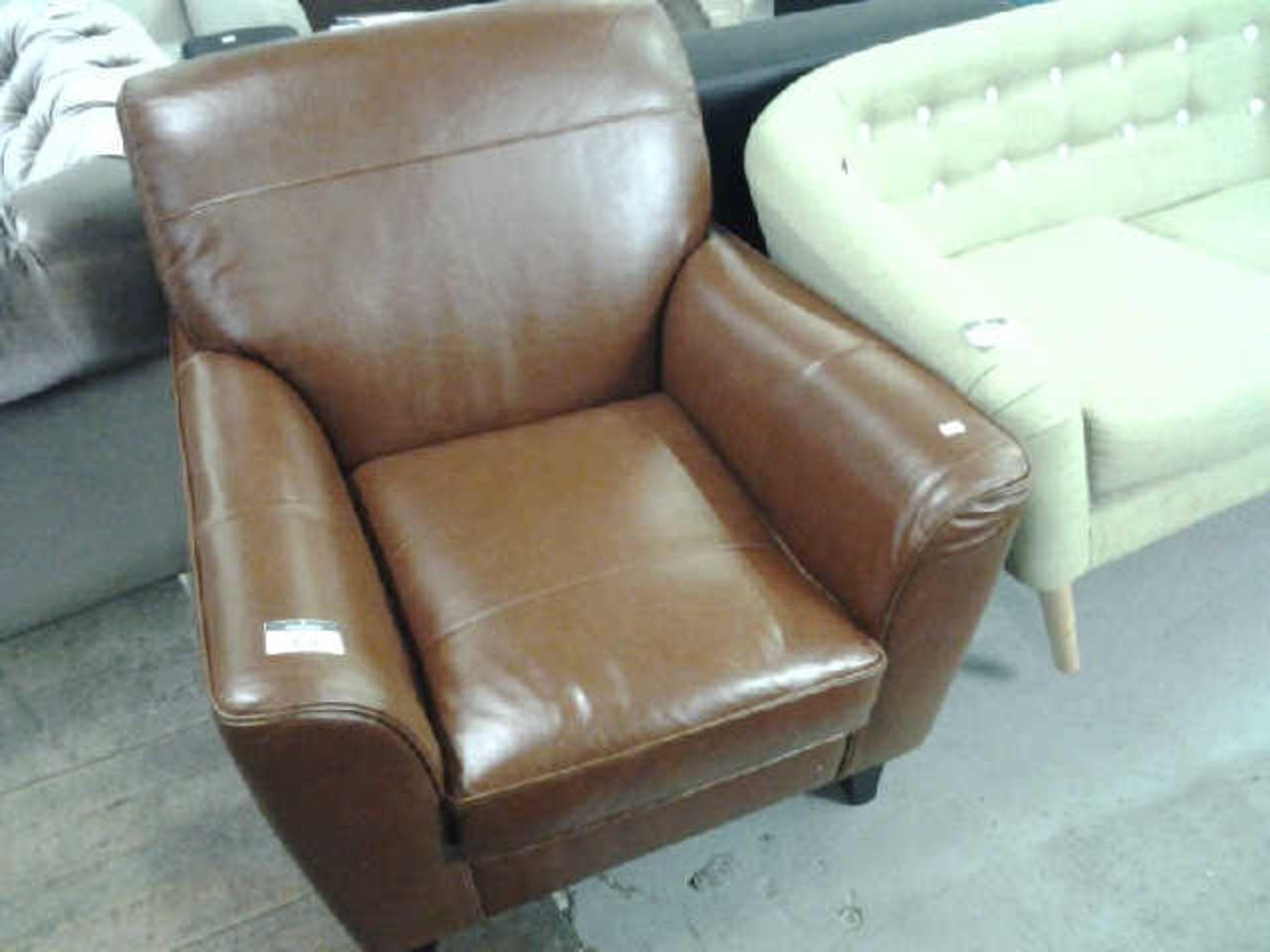 BYRON CARAMEL LEATHER ARMCHAIR - Image 2 of 2