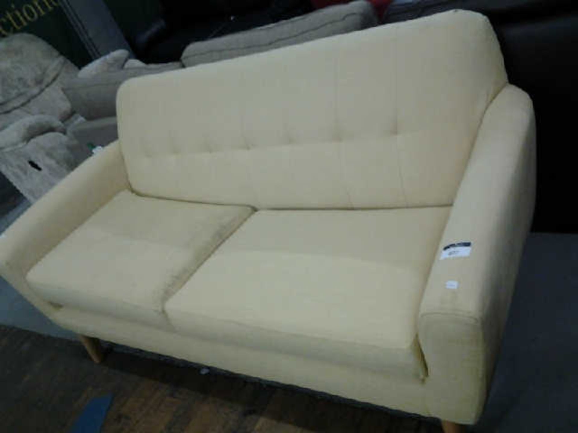 CAPRI YELLOW FAVRIC 3 SEATER SOFA - Image 2 of 2