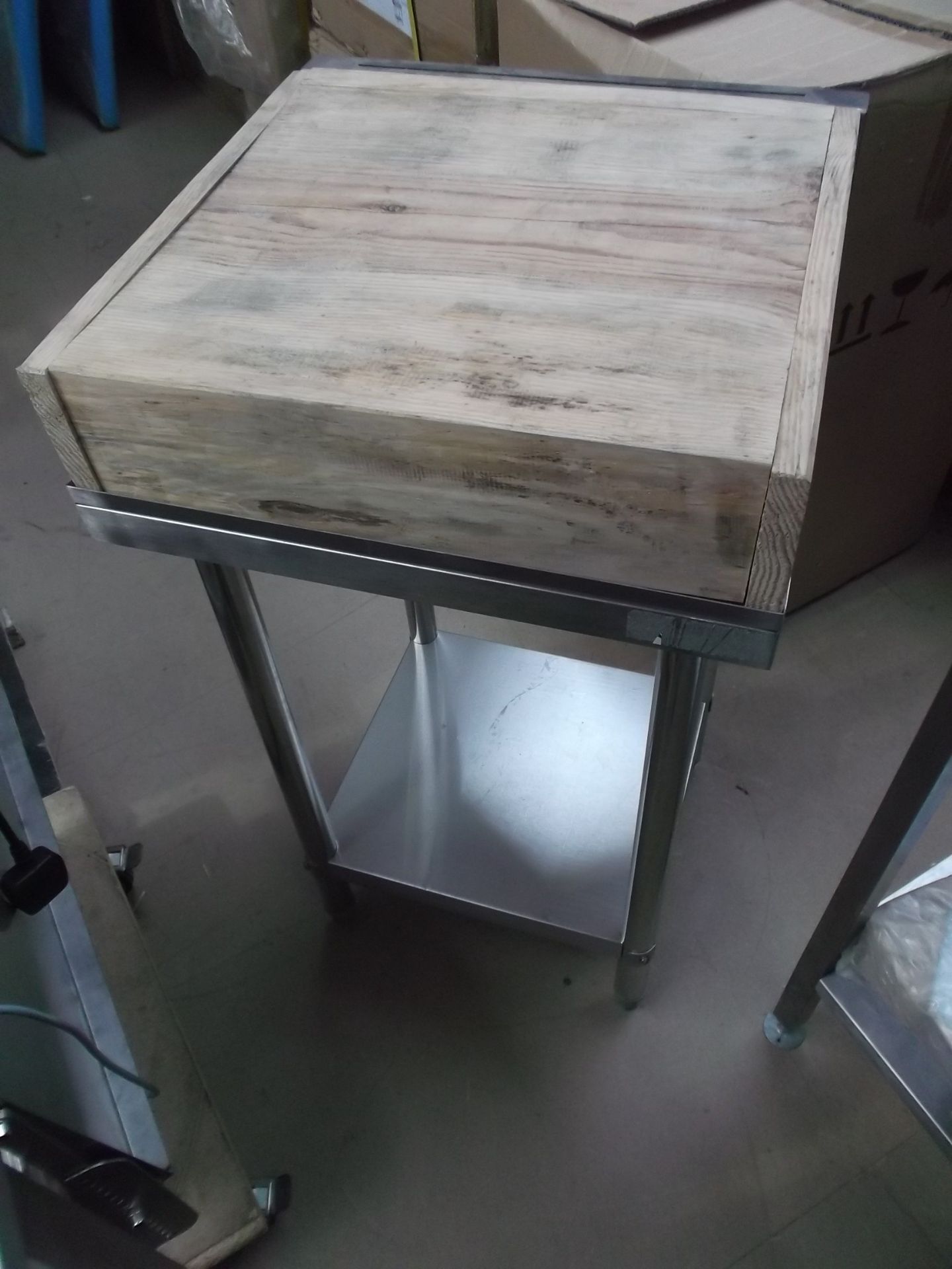 Industrial Butchers Block with Stand.(Boxed)