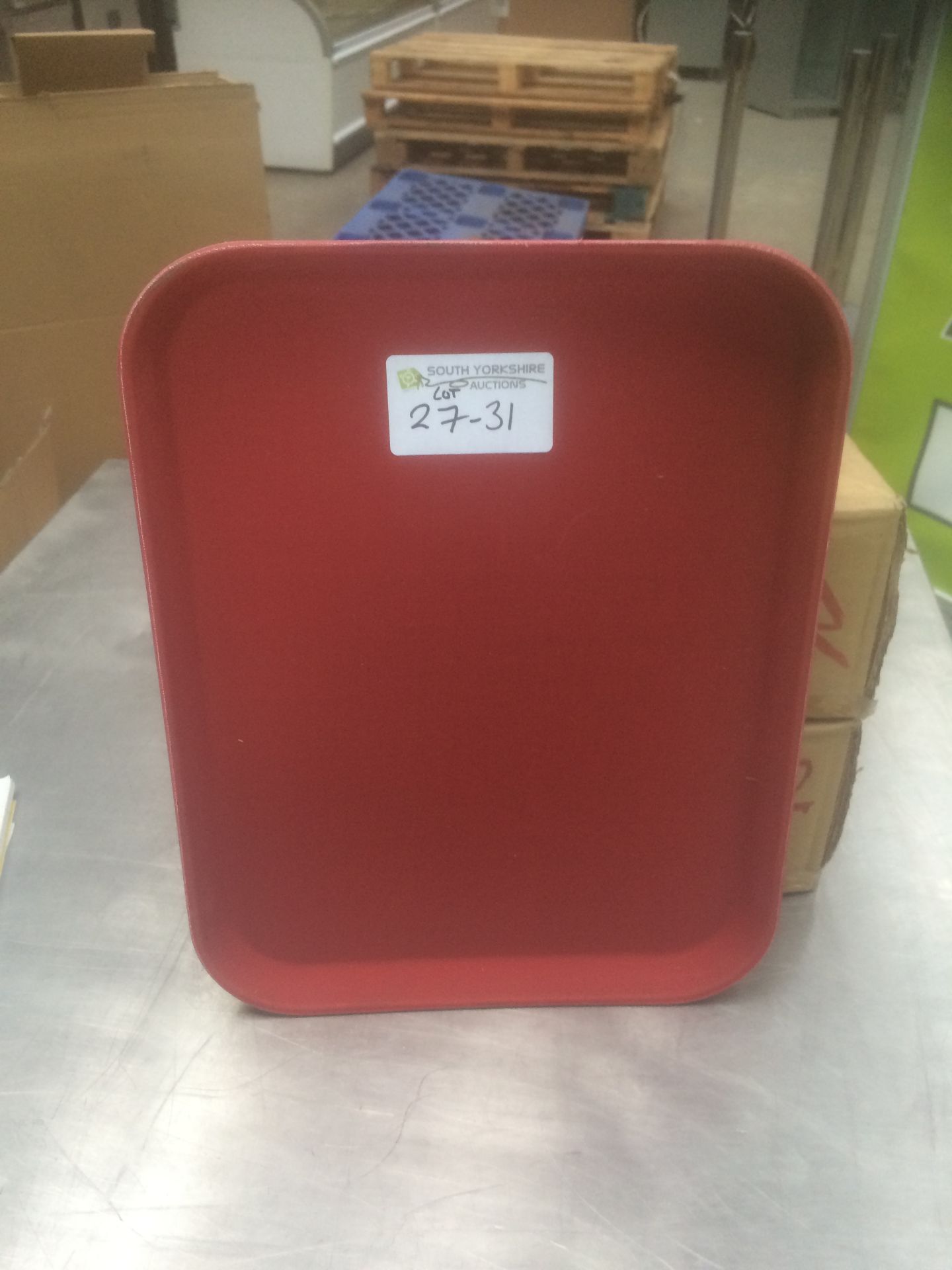 RED Non-Slip Trays 14" x 10"  24 Trays in 2 Boxes