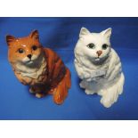 Two Beswick figures modelled as Persian cats 1867 ginger and white