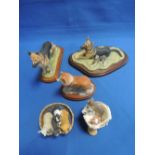 Five Border Fine Arts studies, German Shepherd, standing DL3, German Shepherd and pup 203, Lassie