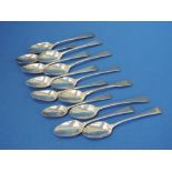 Thirteen Georgian HM silver teaspoons of various forms and dates, including makers: John & Henry