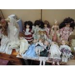 A selection of modern collectors dolls including Leonardo etc