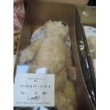 A Dean's mohair bear and Royal Worcester plate, limited edition 30/500, boxed