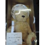 A Dean's mohair bear and Royal Worcester plate, limited edition 55/500, boxed