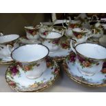 A Royal Albert tea service in the Old Country Roses pattern