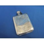 A silver hip flask of plain form, Sheffield, date mark worn but possibly 1900, James Dixon & Sons